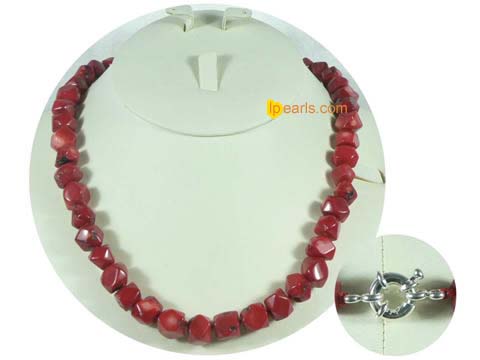 wholesale red irregular shape coral necklace